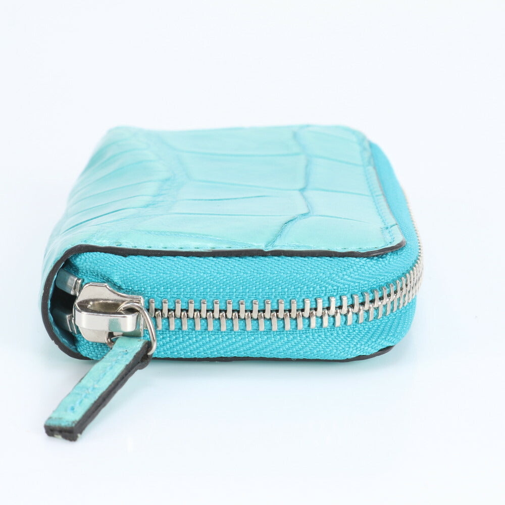 極美品 グッチ クロコダイル エンボス レザー コインケース コンパクト ウォレット カードケース 250983 レディース RRE CR24-7