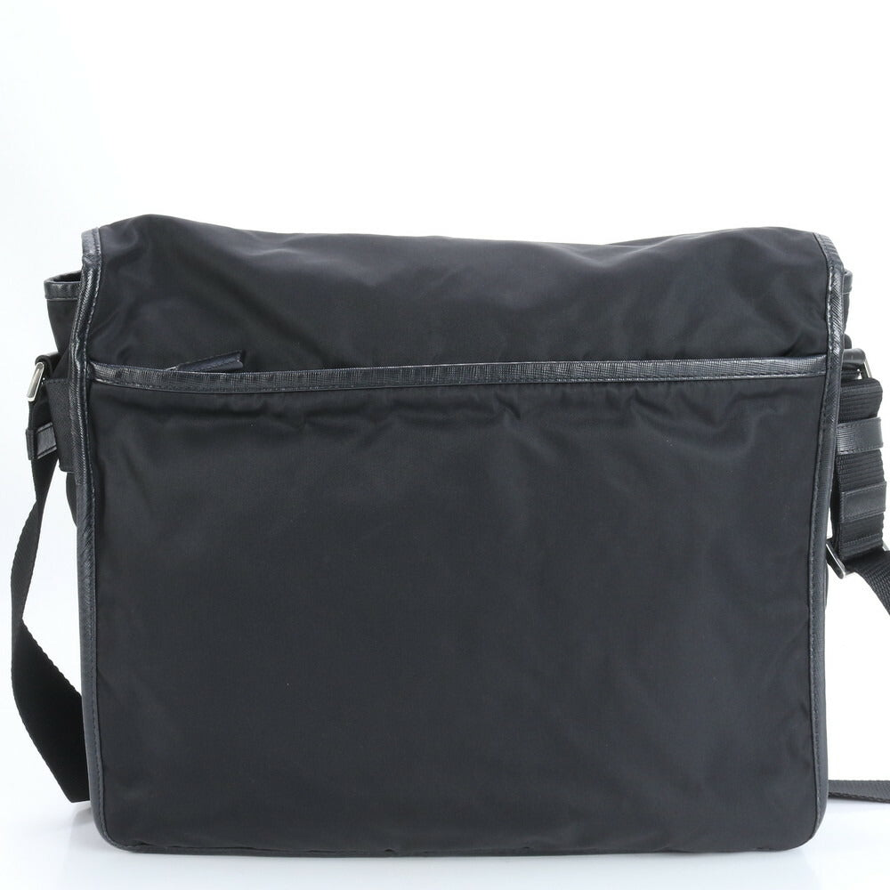 極美品 プラダ テスート ナイロン 三角ロゴ レザー ショルダーバッグ 斜め掛け メッセンジャー ビジネス 通勤 A4 メンズ RRE CR24-3