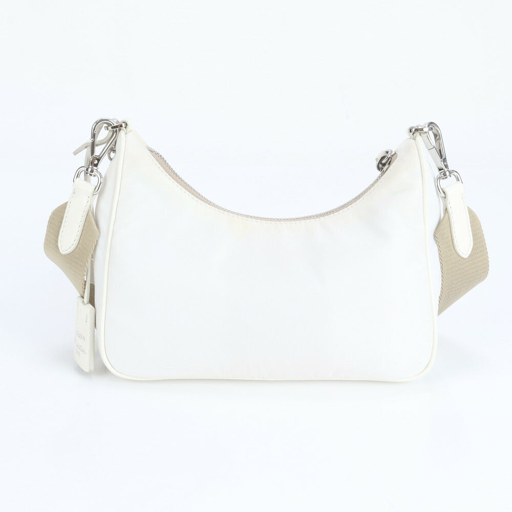 美品 プラダ ギャランティカード付 テスート ナイロン 三角ロゴ レザー 2WAY ショルダーバッグ 斜め掛け 1BH204 レディース RRE CR26-3