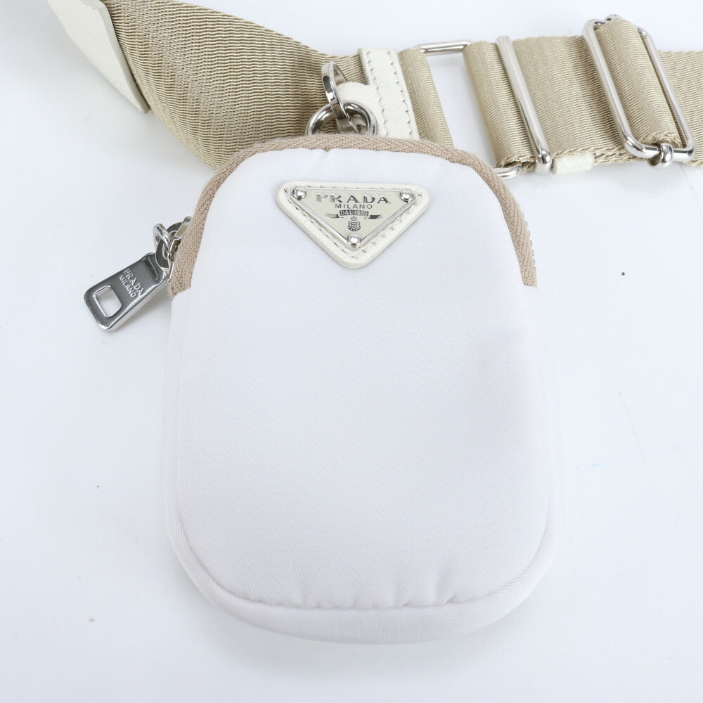 美品 プラダ ギャランティカード付 テスート ナイロン 三角ロゴ レザー 2WAY ショルダーバッグ 斜め掛け 1BH204 レディース RRE CR26-3