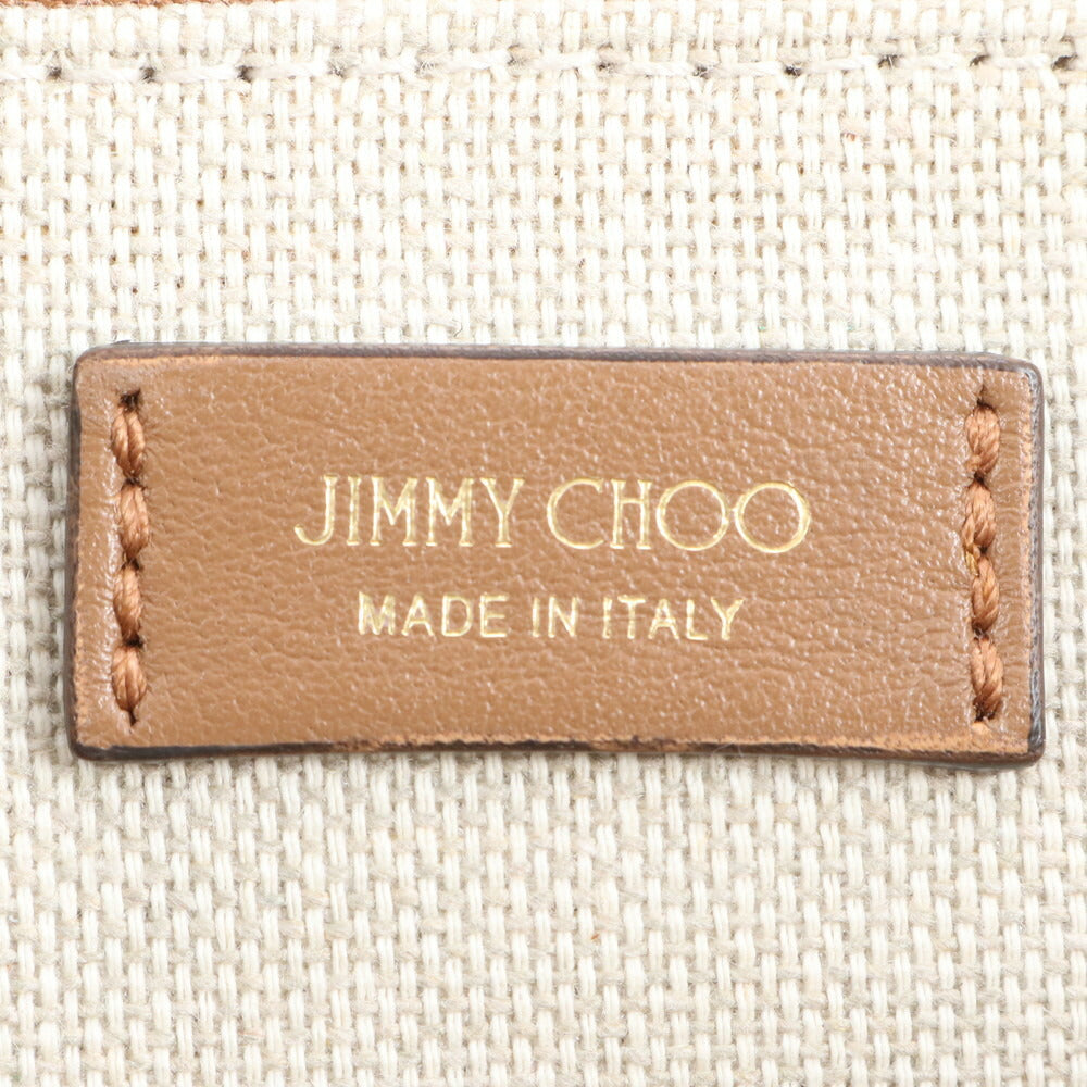 極美品 ジミーチュウ ホログラムシール付 アヴェニュー レザー トート バッグ 肩掛け ショルダー ハンド A4 レディース RRE CR26-6