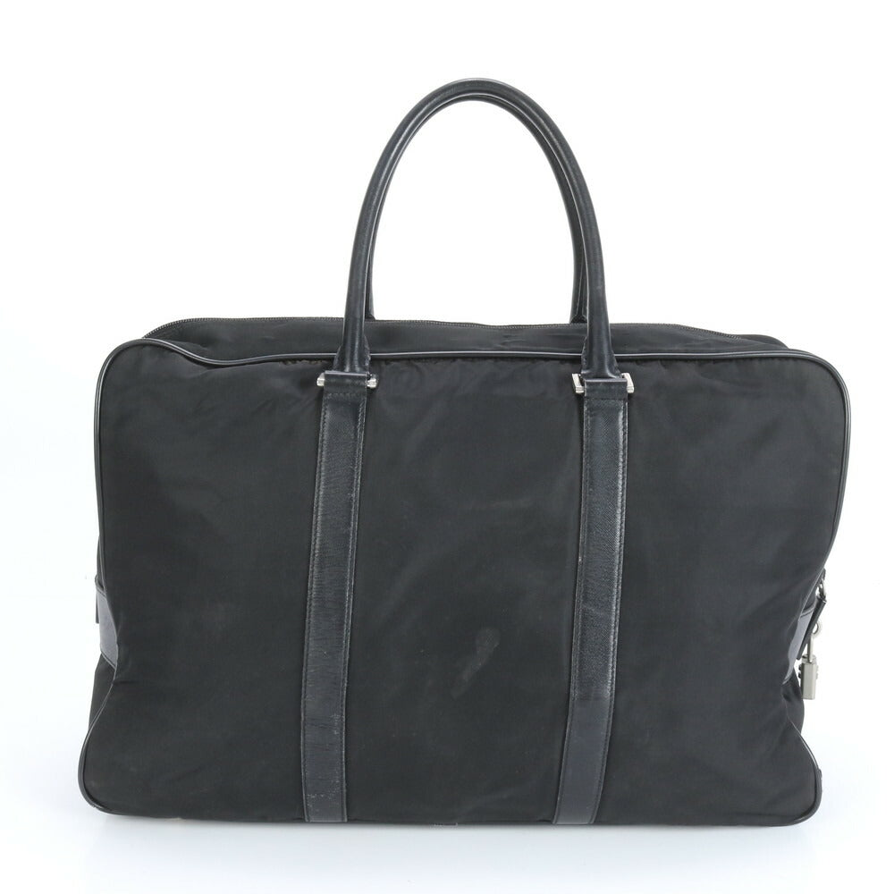 プラダ テスート ナイロン 三角ロゴ レザー ボストン バッグ 出張 旅行 トート ビジネス トラベル ブラック 黒 A4 メンズ RRE CR21-9