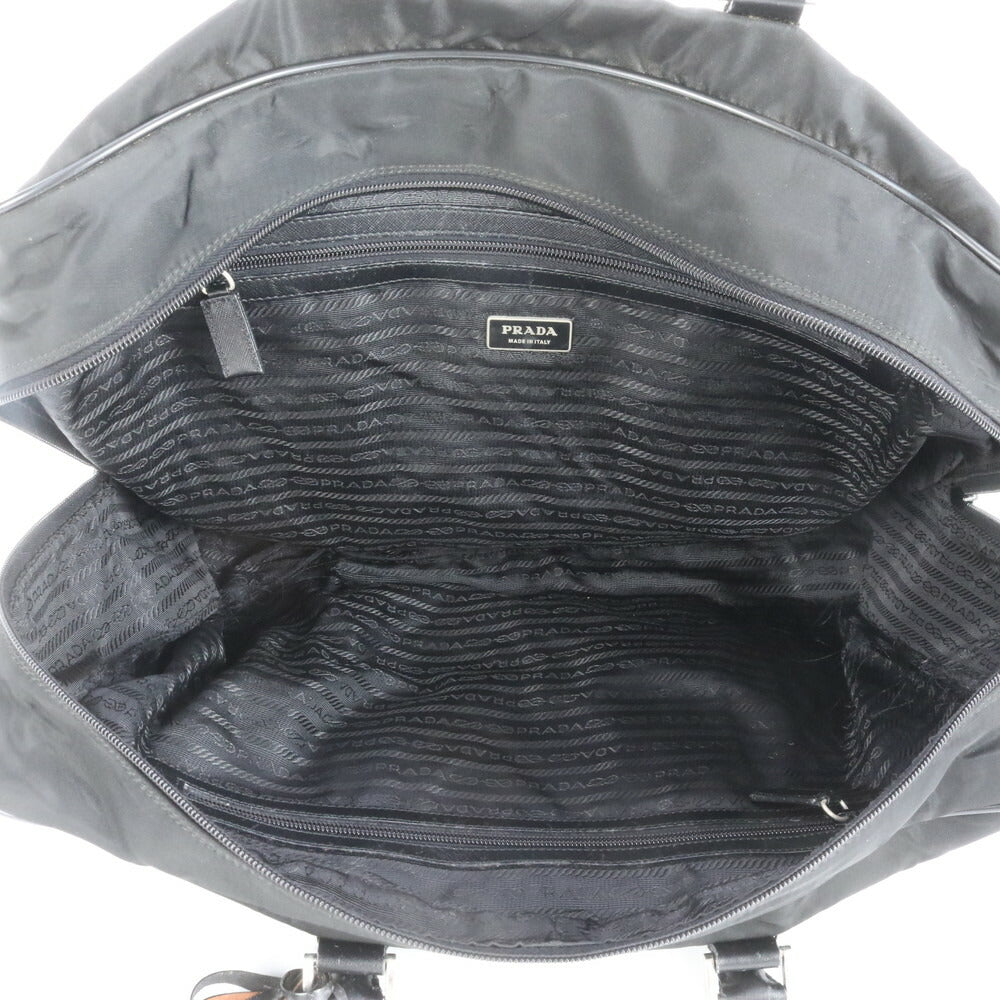 プラダ テスート ナイロン 三角ロゴ レザー ボストン バッグ 出張 旅行 トート ビジネス トラベル ブラック 黒 A4 メンズ RRE CR21-9