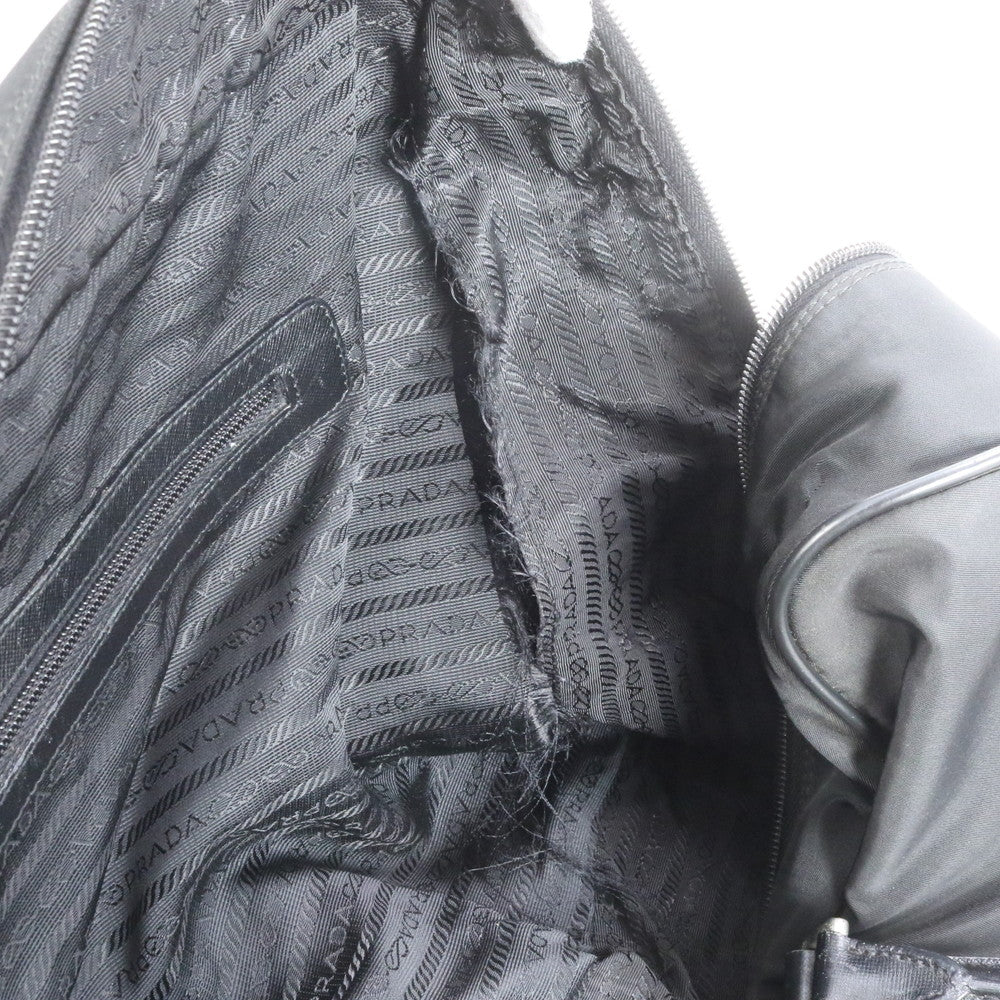 プラダ テスート ナイロン 三角ロゴ レザー ボストン バッグ 出張 旅行 トート ビジネス トラベル ブラック 黒 A4 メンズ RRE CR21-9