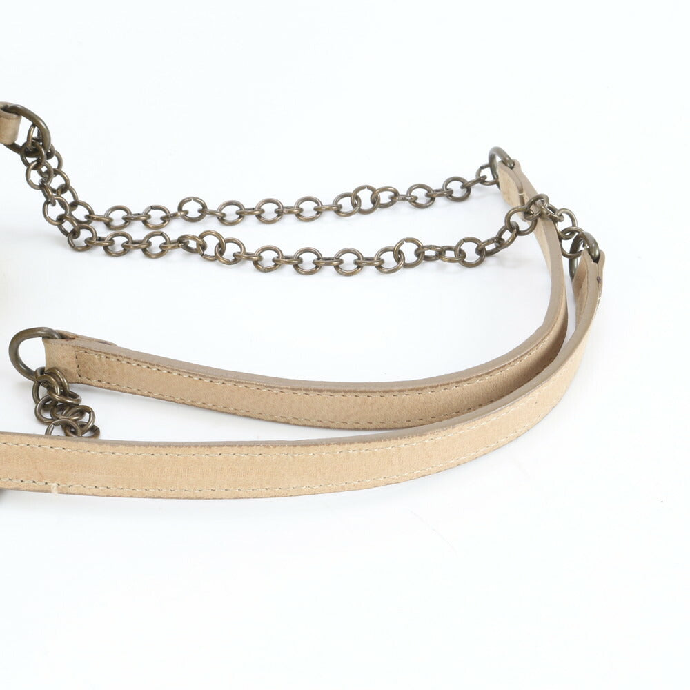 美品 tee Lisa ティーリサ ハラコ フラワー レザーチェーン 2WAY ショルダーバッグ 斜め掛け ハンド トート レディース EEE CR30-9