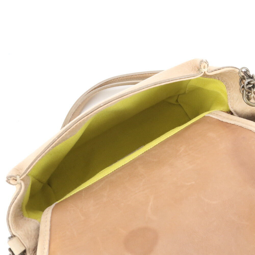 美品 tee Lisa ティーリサ ハラコ フラワー レザーチェーン 2WAY ショルダーバッグ 斜め掛け ハンド トート レディース EEE CR30-9