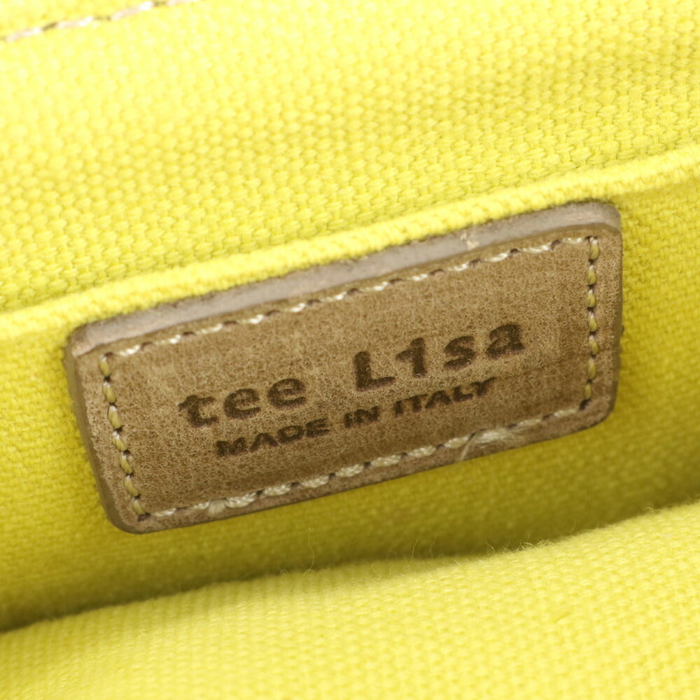 美品 tee Lisa ティーリサ ハラコ フラワー レザーチェーン 2WAY ショルダーバッグ 斜め掛け ハンド トート レディース EEE CR30-9