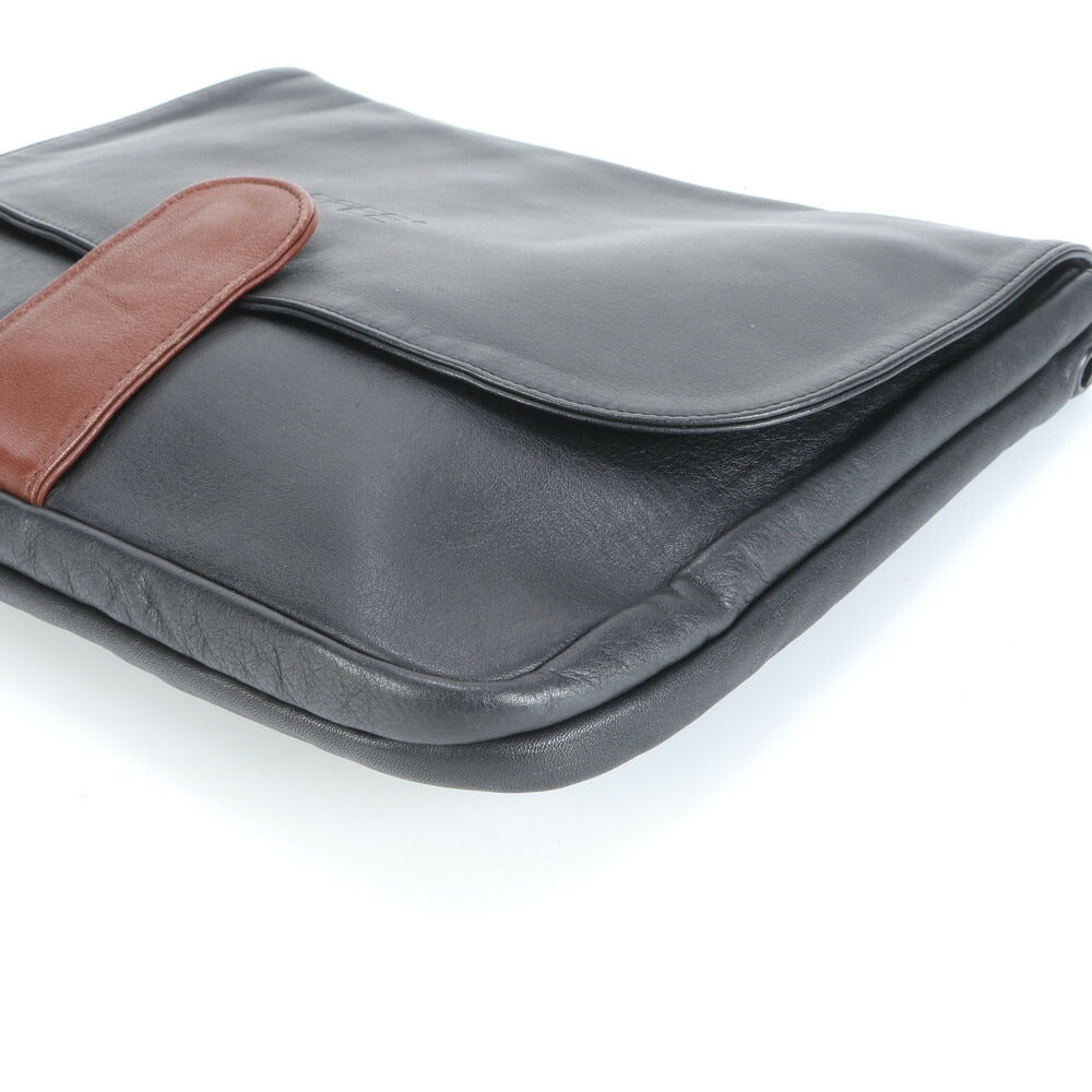 美品 ブリー レザー セカンドバッグ クラッチ ポーチ 通勤 ビジネス ブラック 黒 A4 本革 メンズ EUE CS13-2