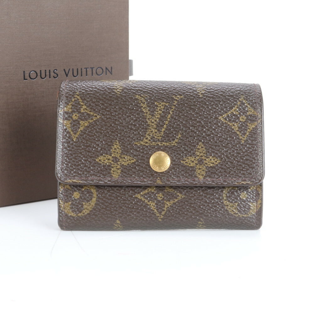 ルイヴィトン モノグラム ポルトモネ プラ M61930 レザー 二つ折り 財布 コンパクト メンズ レディース コインケース EVV CS16-1
