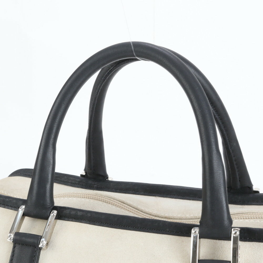 美品 ロエベ アナグラム アマソナ 32 ミニ ボストン レザー ハンドバッグ トート A4 ブラック 黒 レディース EUE CS14-8