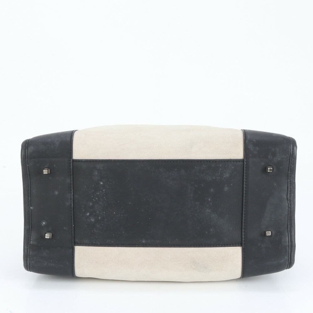 美品 ロエベ アナグラム アマソナ 32 ミニ ボストン レザー ハンドバッグ トート A4 ブラック 黒 レディース EUE CS14-8