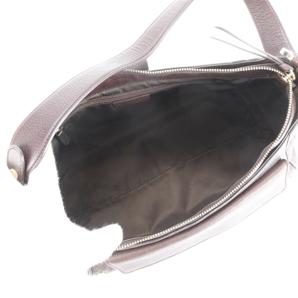 極美品 ブルガリ ブルガリブルガリ レザー ショルダーバッグ 肩掛け ショルダー ハンド ブラウン 茶色 レディース EEE CS17-6