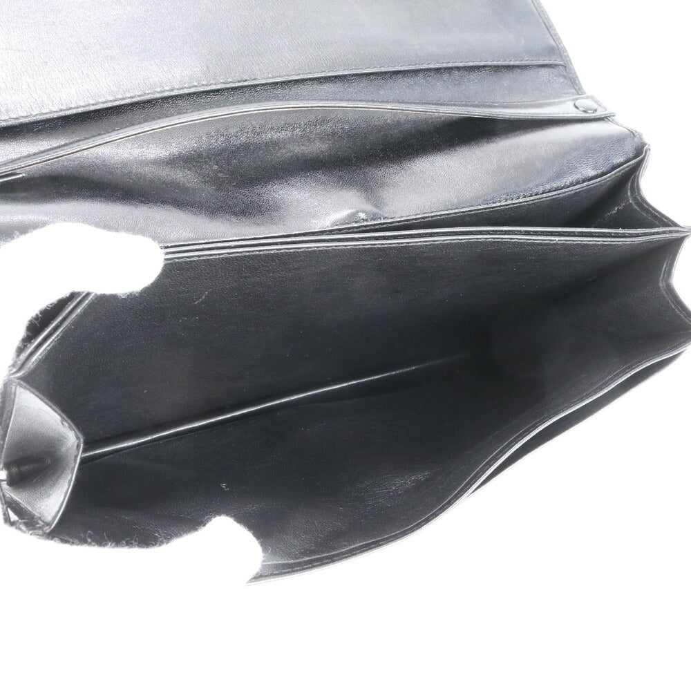 美品 ダンヒル レザー セカンドバッグ クラッチ ポーチ 通勤 ビジネス ブラック 黒 ゴールド 金具 メンズ EEE CS19-4