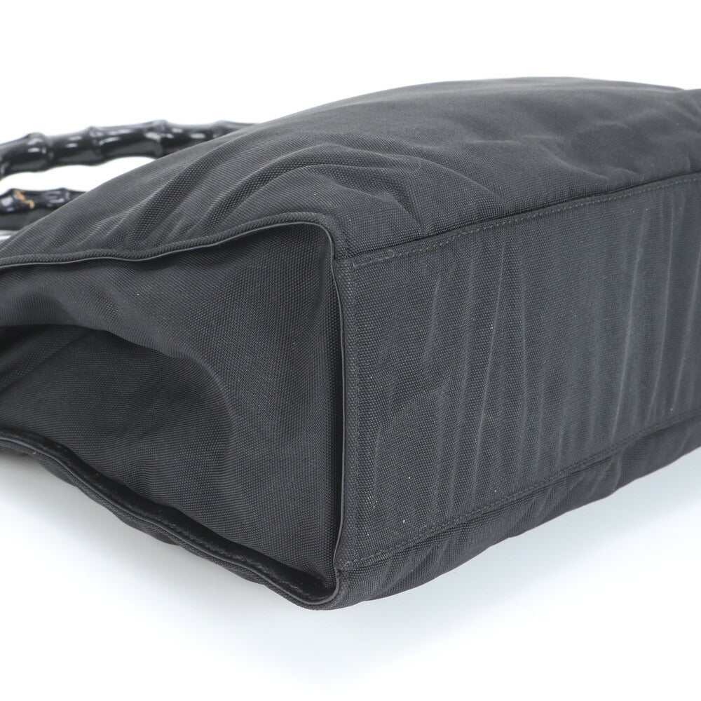 美品 グッチ バンブー レザー ハンドバッグ トート ブラック 黒 002 1016 レディース EEE CS27-2