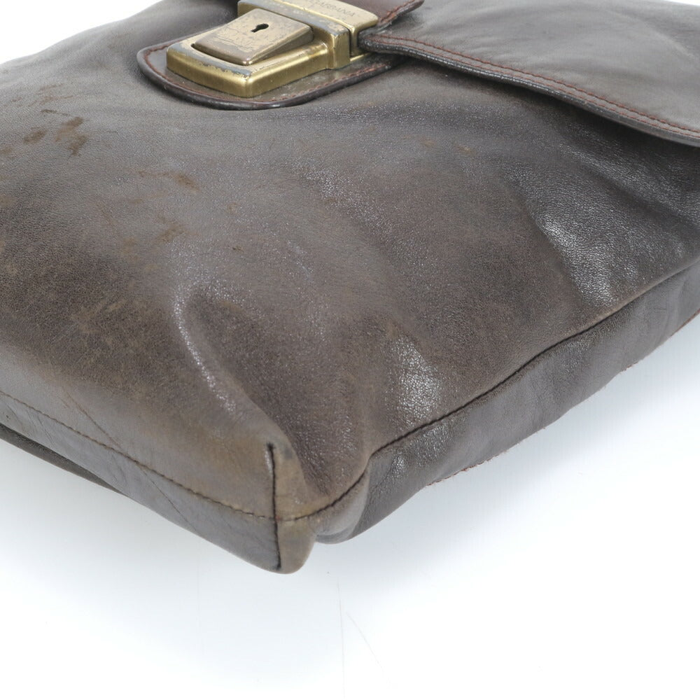 D&G ドルチェアンドガッバーナ レザー ショルダーバッグ 斜め掛け メッセンジャー ビジネス 通勤 ブラウン 茶色 A4 メンズ RRE CS32-9