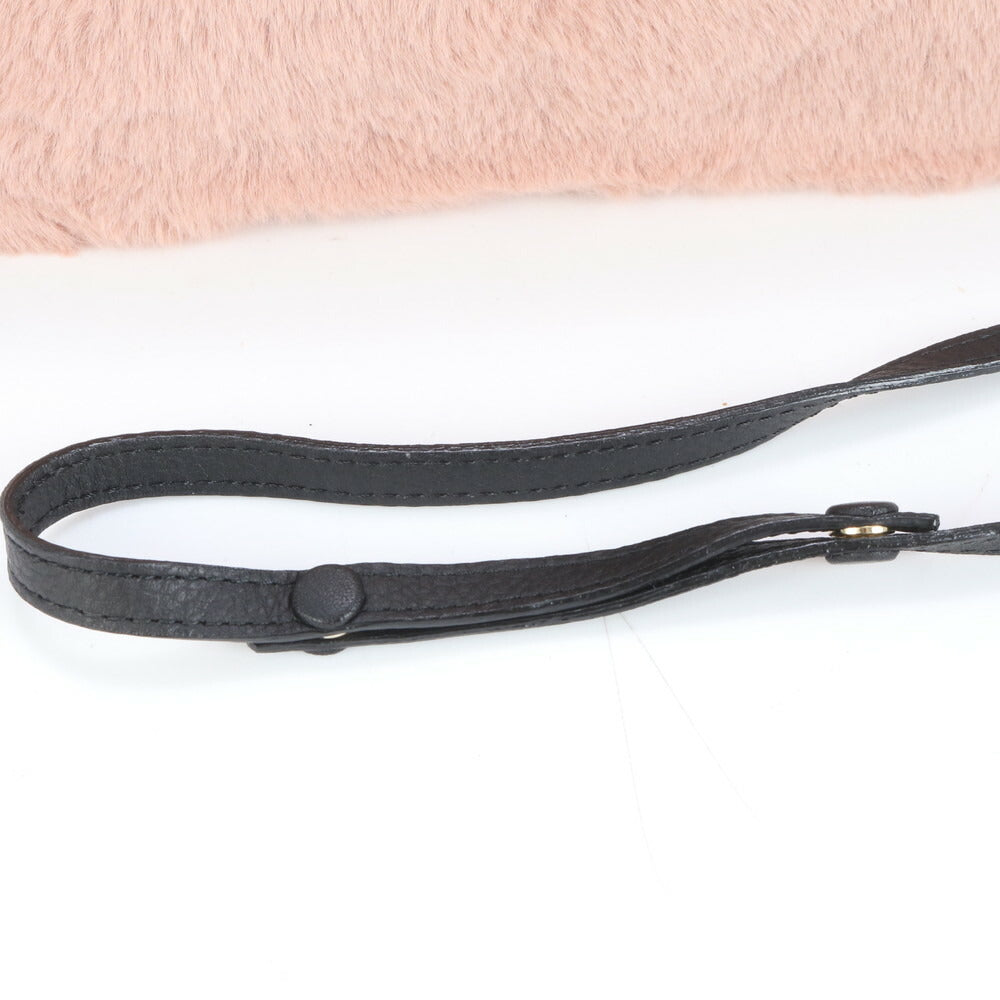 極美品 ポールスミス フォルドオーバー ファー レザー ショルダー ロング ウォレット 長財布 斜め掛け レディース EEE CS23-7