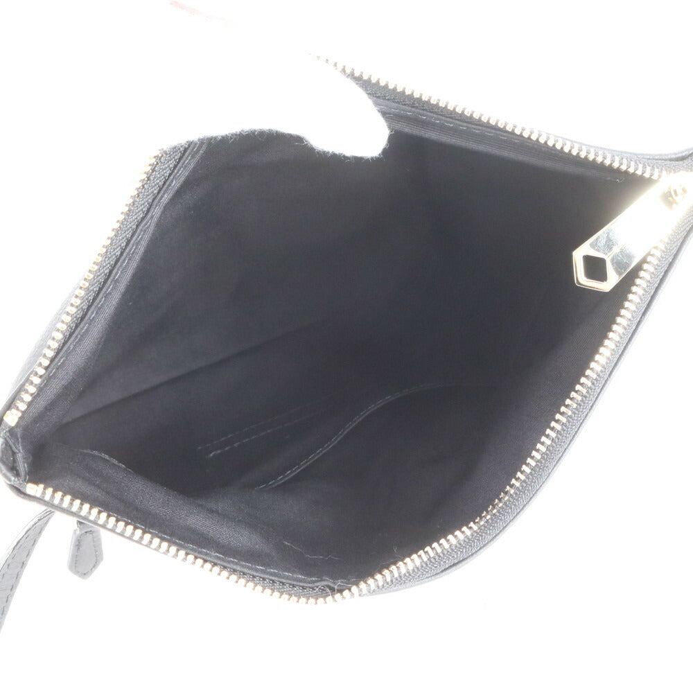 極美品 ポールスミス フォルドオーバー ファー レザー ショルダー ロング ウォレット 長財布 斜め掛け レディース EEE CS23-7