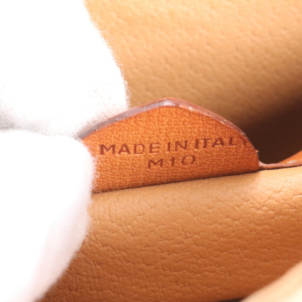 美品 ヴィンテージ セリーヌ マカダム レザー ショルダーバッグ 斜め掛け クロスボディ ゴールド 金具 レディース EUE CT6-1