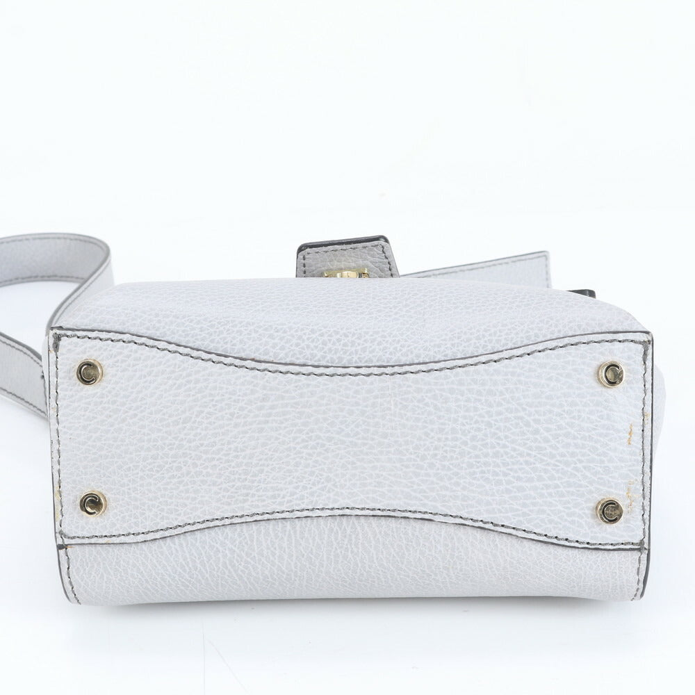 美品 ジャンニキャリーニ エレットラ イタリア製 レザー 2WAY ショルダーバッグ 斜め掛け ハンド トート グレー レディース EUE CT6-9