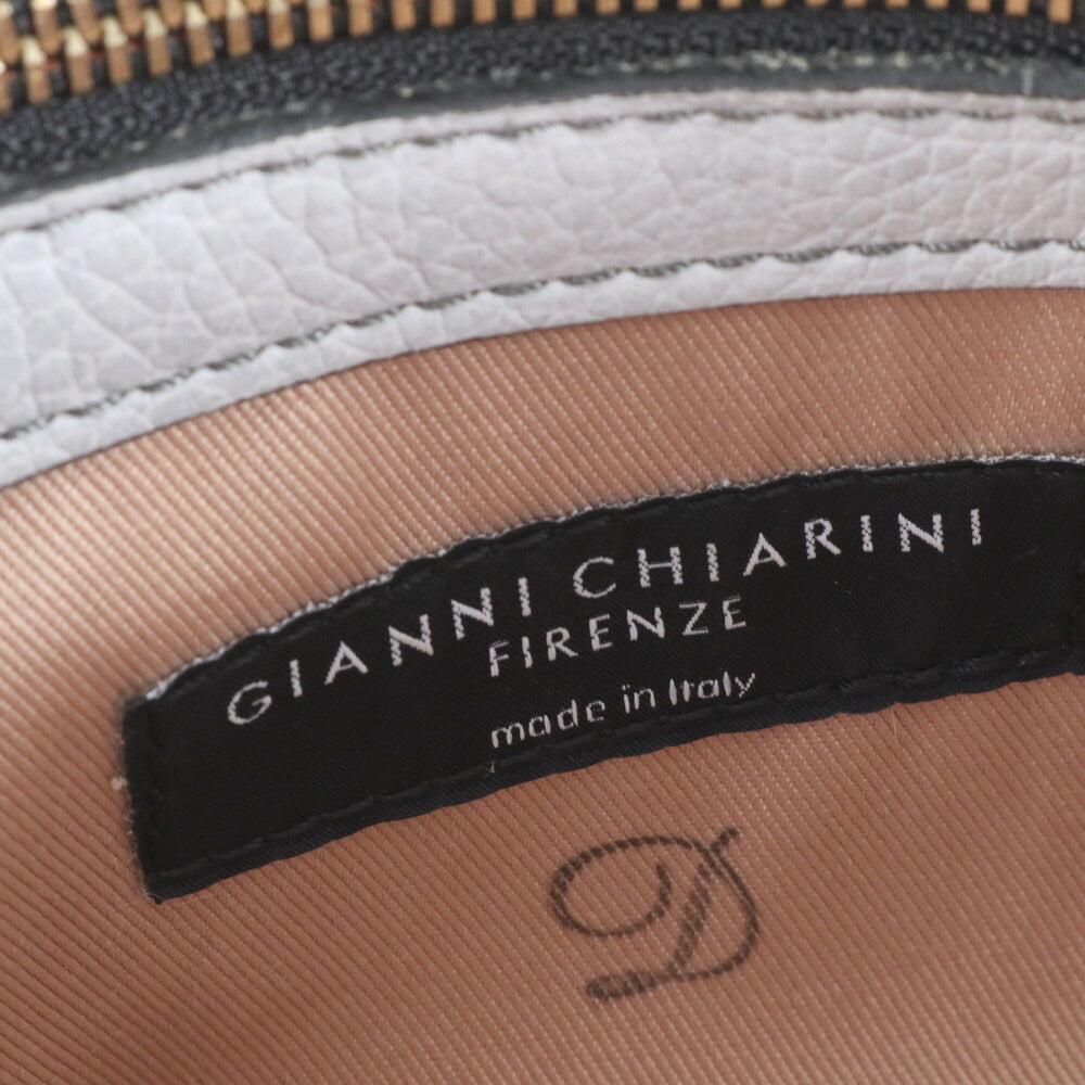 美品 ジャンニキャリーニ エレットラ イタリア製 レザー 2WAY ショルダーバッグ 斜め掛け ハンド トート グレー レディース EUE CT6-9