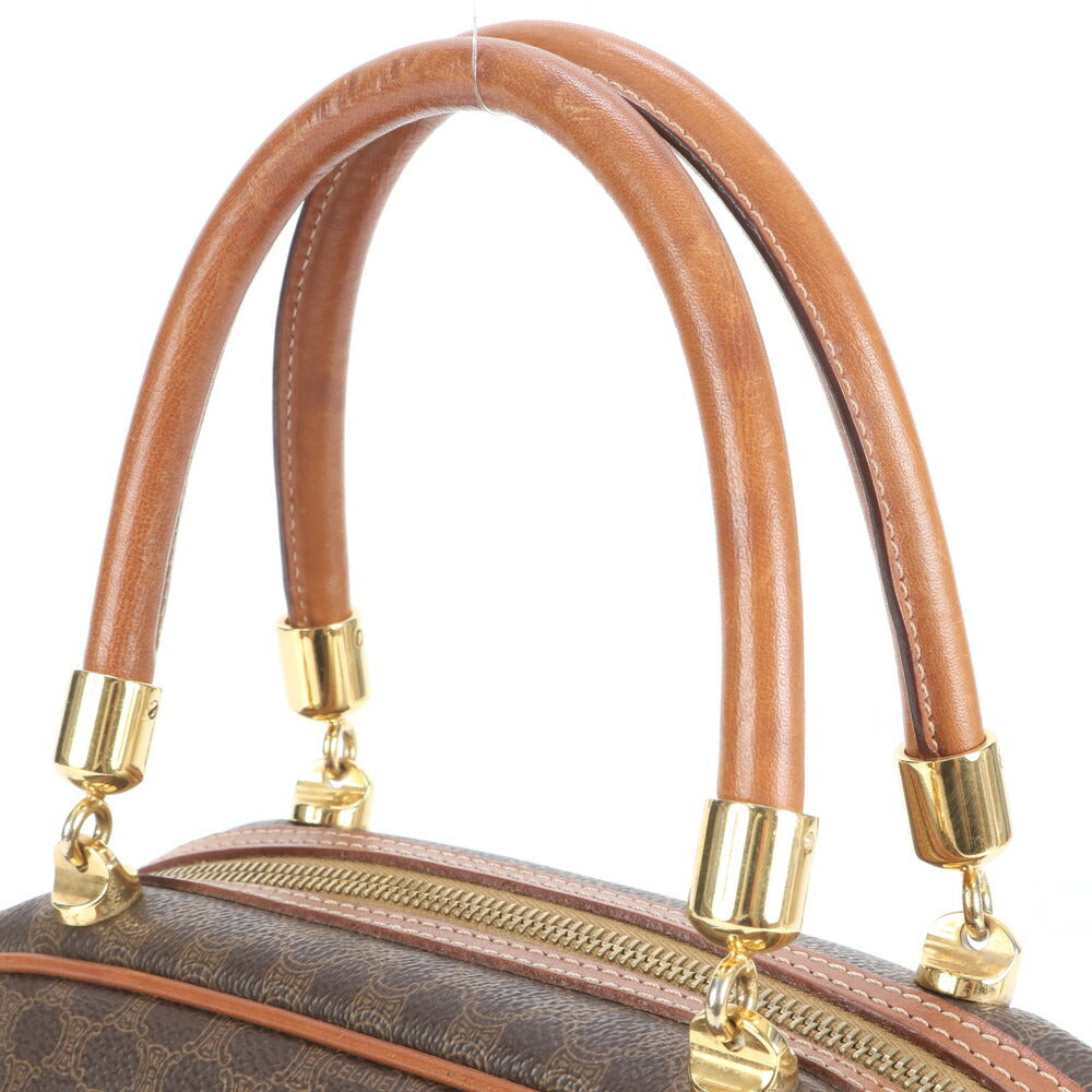 極美品 ヴィンテージ セリーヌ マカダム トリオンフ ショルダー ハンド ゴールド レザー トート バッグ レディース 革 CT9-5