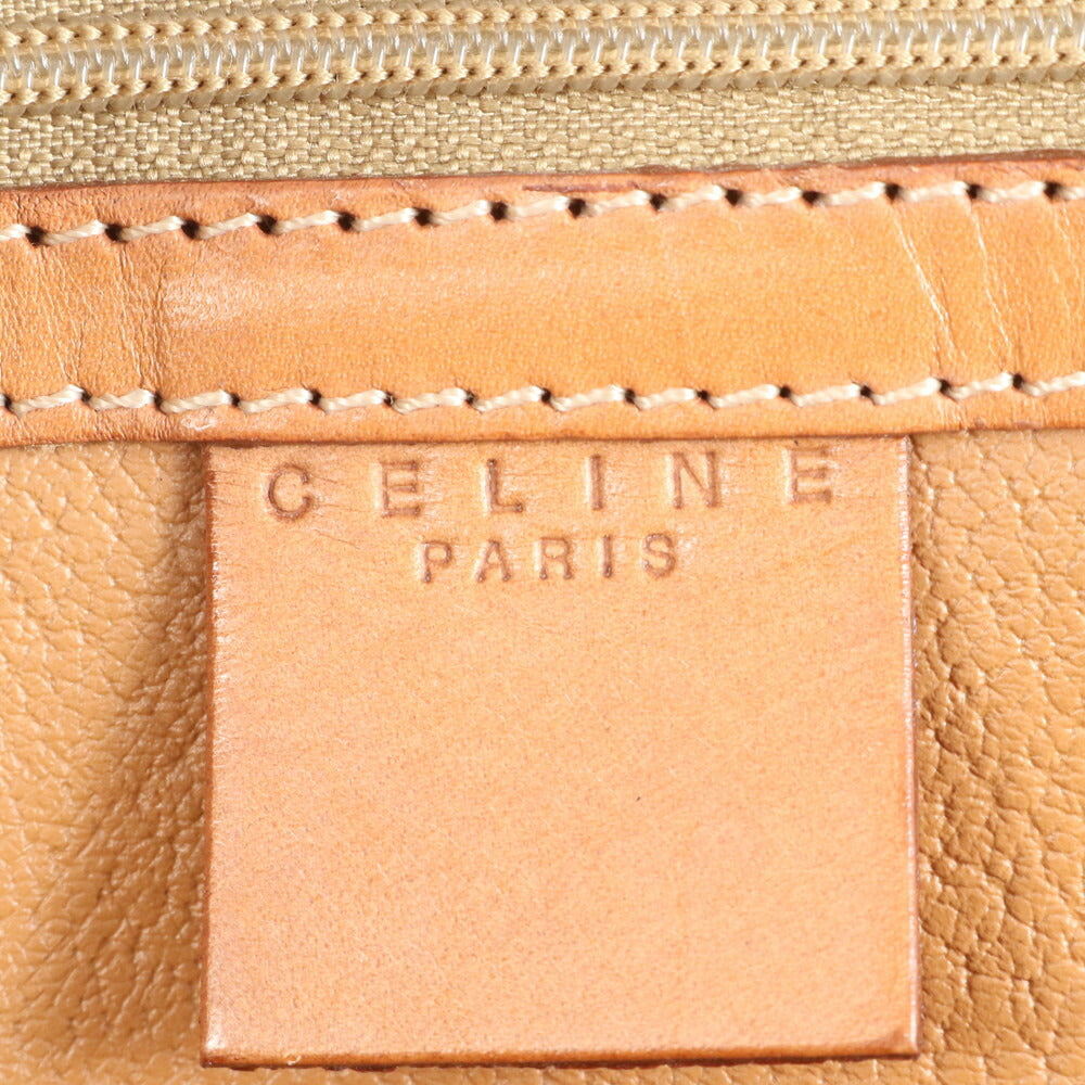 極美品 ヴィンテージ セリーヌ マカダム トリオンフ ショルダー ハンド ゴールド レザー トート バッグ レディース 革 CT9-5