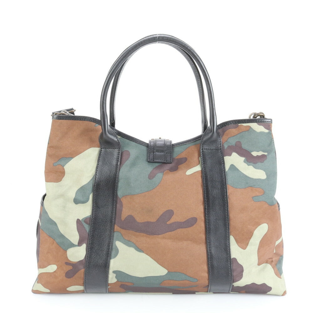 極美品 オロビアンコ ベノス 迷彩 カモフラージュ レザー 2WAY トート バッグ 斜め掛け ショルダー 書類鞄 A4 メンズ EUE CV4-7