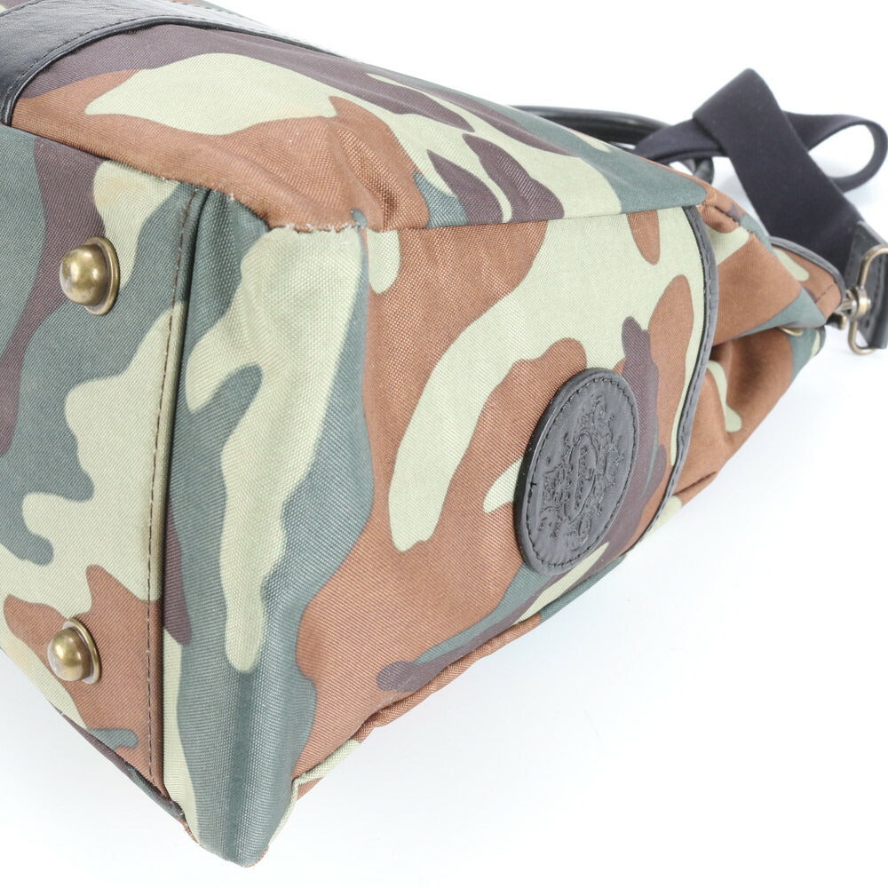 極美品 オロビアンコ ベノス 迷彩 カモフラージュ レザー 2WAY トート バッグ 斜め掛け ショルダー 書類鞄 A4 メンズ EUE CV4-7