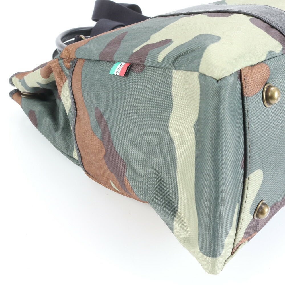 極美品 オロビアンコ ベノス 迷彩 カモフラージュ レザー 2WAY トート バッグ 斜め掛け ショルダー 書類鞄 A4 メンズ EUE CV4-7