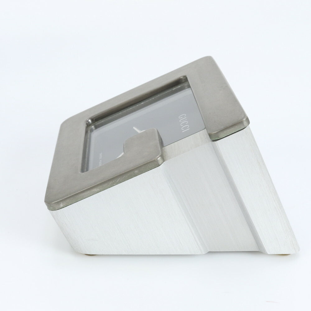 グッチ スイス製 Gロゴ 置時計 トラベル クロック ウォッチ アラーム付 インテリア シルバー 20263 メンズ レディース EEE CV3-4