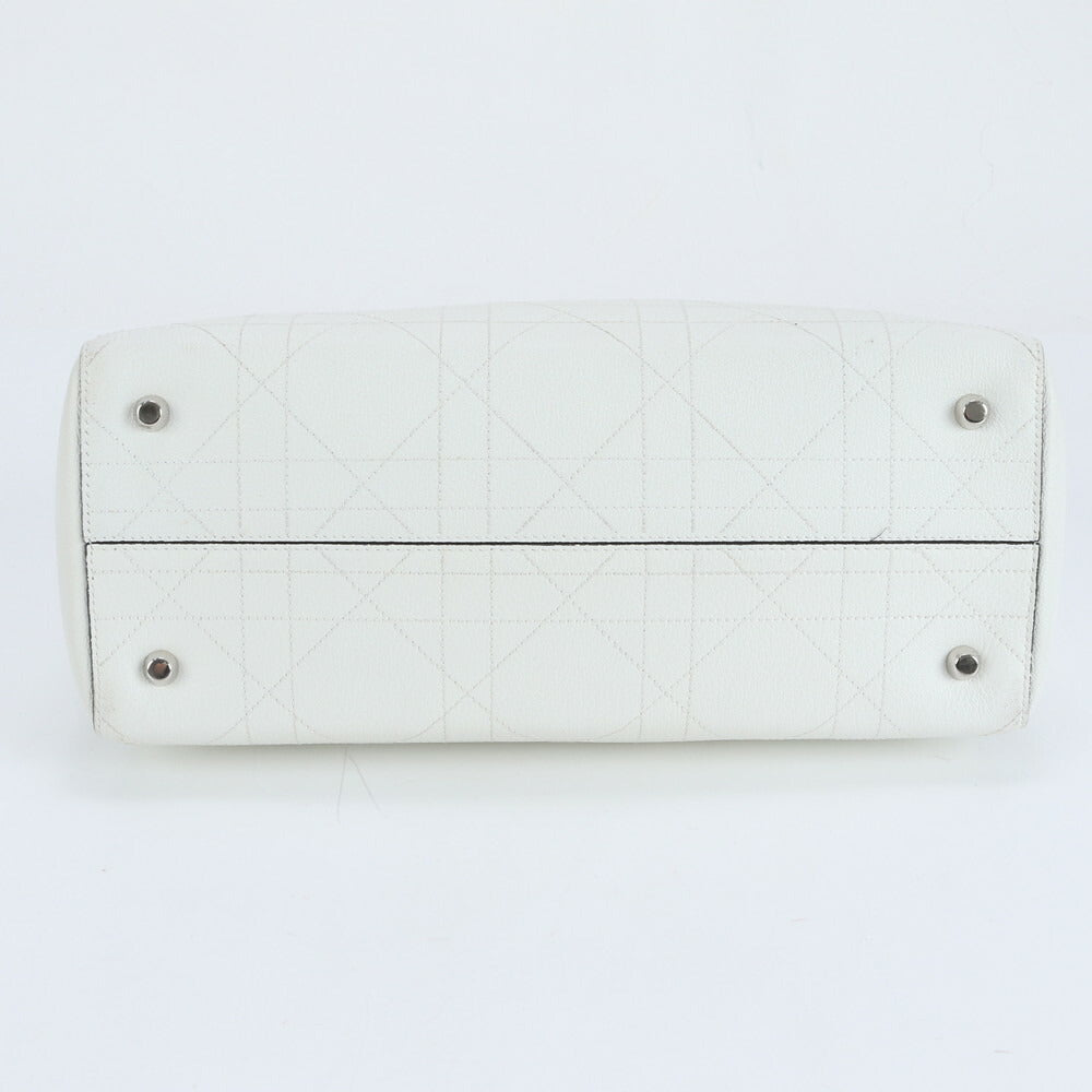 極美品 クリスチャンディオール ULTRADIOR カナージュ レザー チェーン ショルダー トート バッグ 肩掛け A4 レディース EEE CV5-8