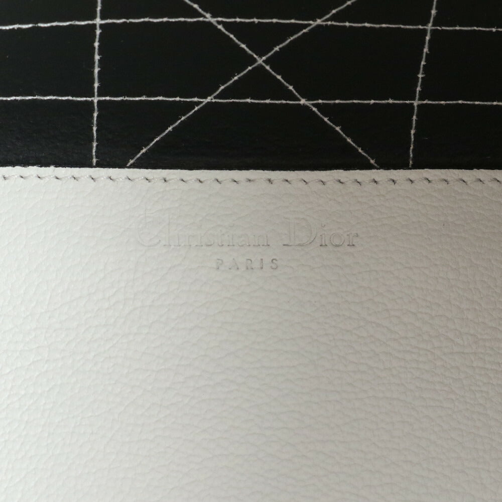 極美品 クリスチャンディオール ULTRADIOR カナージュ レザー チェーン ショルダー トート バッグ 肩掛け A4 レディース EEE CV5-8