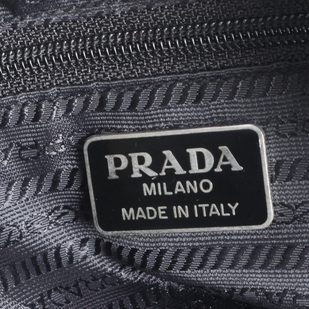 極美品 プラダ テスート ナイロン 三角ロゴ レザー リュックサック リュック バックパック ブラック 黒 バッグ レディース EEE CV2-7