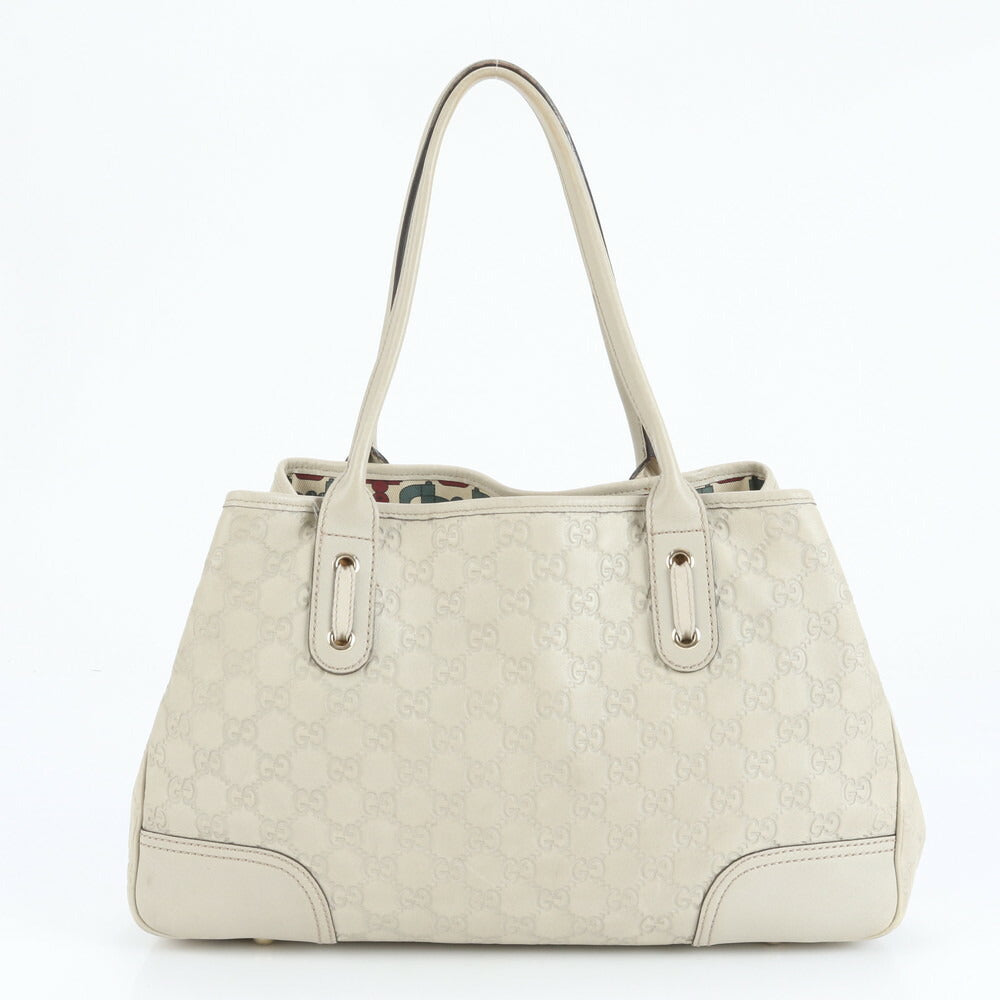 美品 グッチ グッチシマ プリンシー リボン レザー トート バッグ 肩掛け ショルダー ハンド 163805 ベージュ レディース ERE CV8-2
