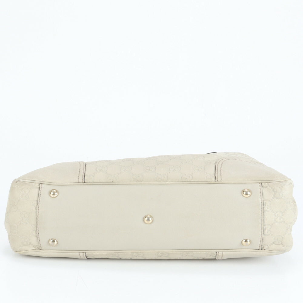 美品 グッチ グッチシマ プリンシー リボン レザー トート バッグ 肩掛け ショルダー ハンド 163805 ベージュ レディース ERE CV8-2