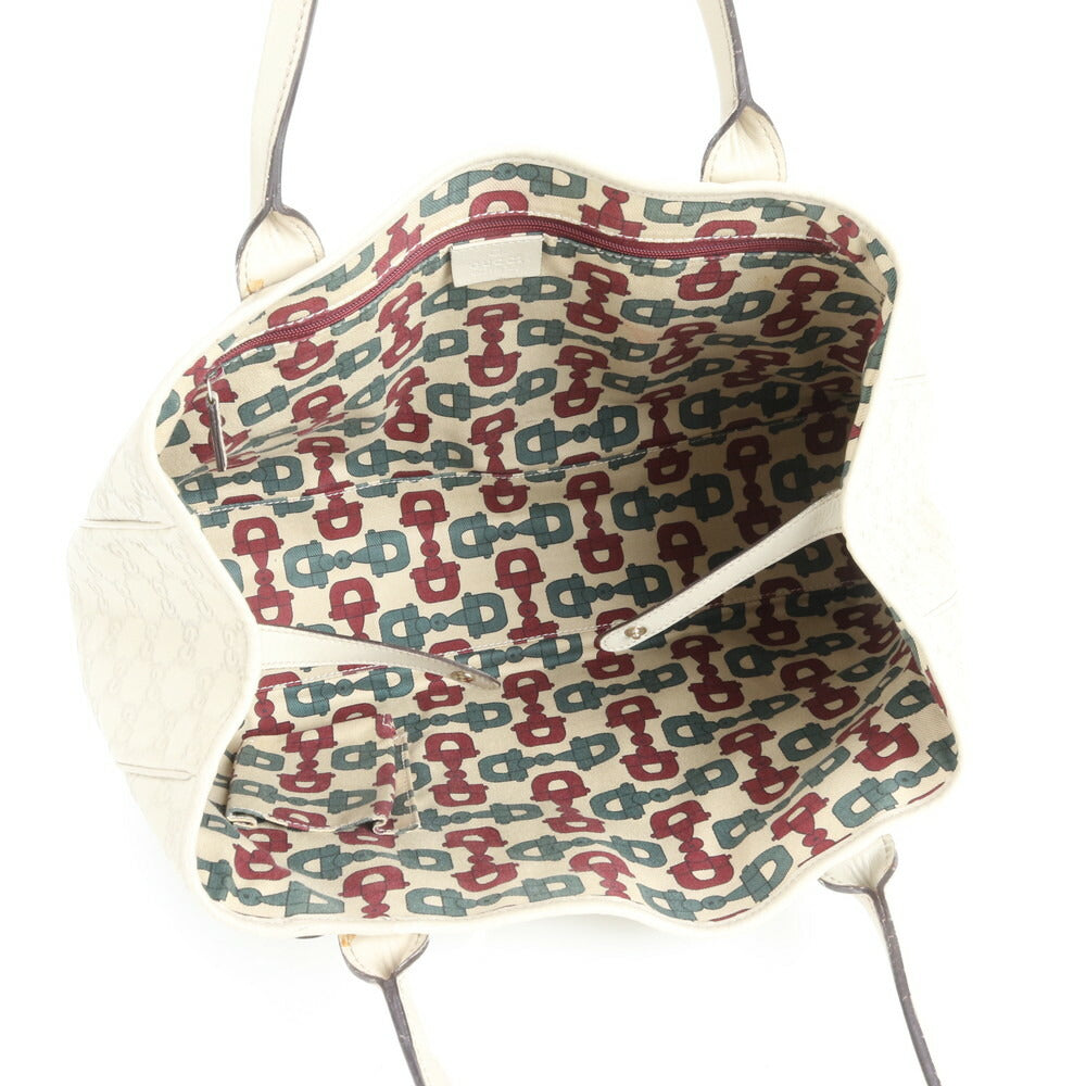 美品 グッチ グッチシマ プリンシー リボン レザー トート バッグ 肩掛け ショルダー ハンド 163805 ベージュ レディース ERE CV8-2