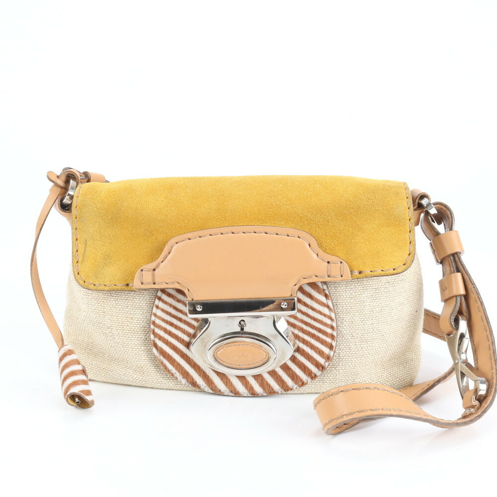 極美品 トッズ レザー 2WAY ショルダーバッグ 肩掛け トート ハンド シルバー 金具 レディース ERE CV8-9