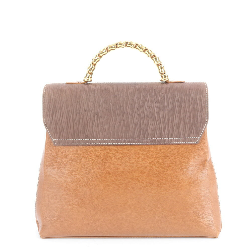 美品 ヴィンテージ ロエベ ベラスケス ツイスト トップハンドル レザー ハンドバッグ トート ブラウン 茶色 レディース ERE CV10-8