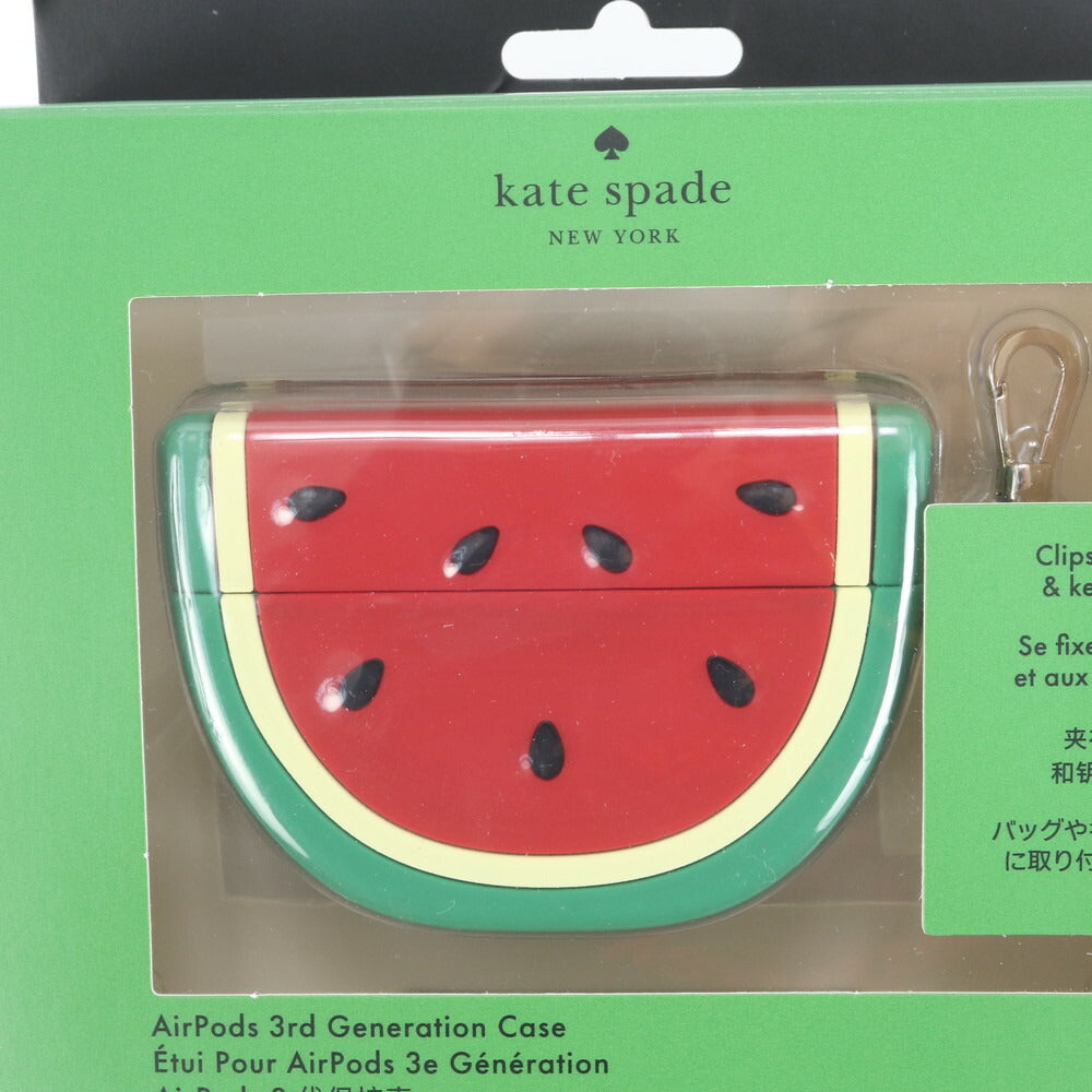 未使用 ケイトスペード ワット ア メロン シリコン AirPods ケース 第3世代 スイカ ワイヤレス イヤホン カバー レディース ERE CV6-9