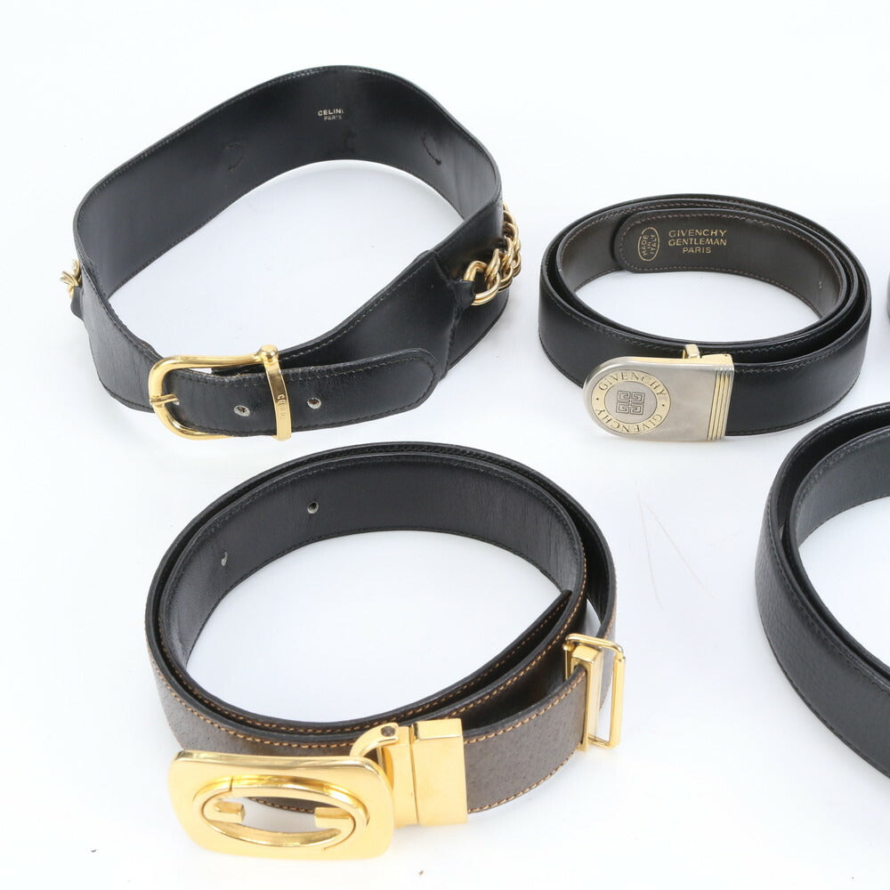 まとめ 15点 セット クリスチャンディオール セリーヌ ダンヒル 等 レザー ベルト バックル ファッション ブラック メンズ EE CV13-7