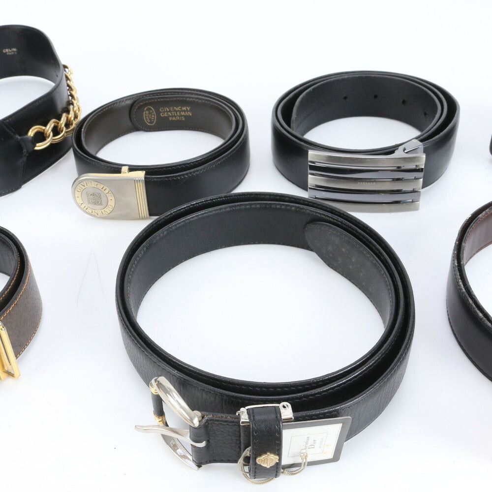 まとめ 15点 セット クリスチャンディオール セリーヌ ダンヒル 等 レザー ベルト バックル ファッション ブラック メンズ EE CV13-7