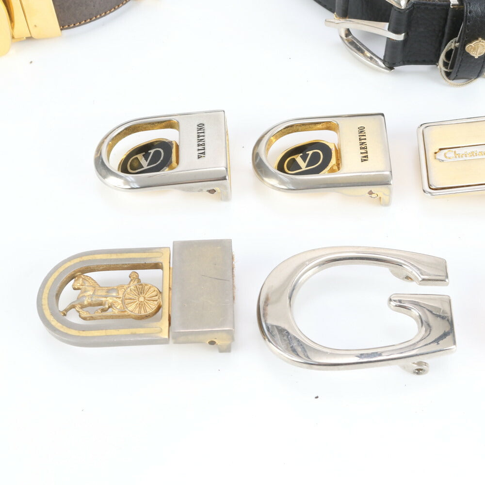 まとめ 15点 セット クリスチャンディオール セリーヌ ダンヒル 等 レザー ベルト バックル ファッション ブラック メンズ EE CV13-7