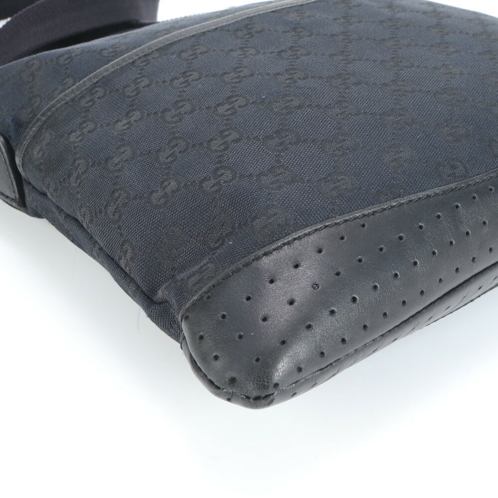 極美品 グッチ GG キャンバス レザー ショルダーバッグ 斜め掛け メッセンジャー ビジネス 通勤 トート 145857 メンズ EUE CV15-8