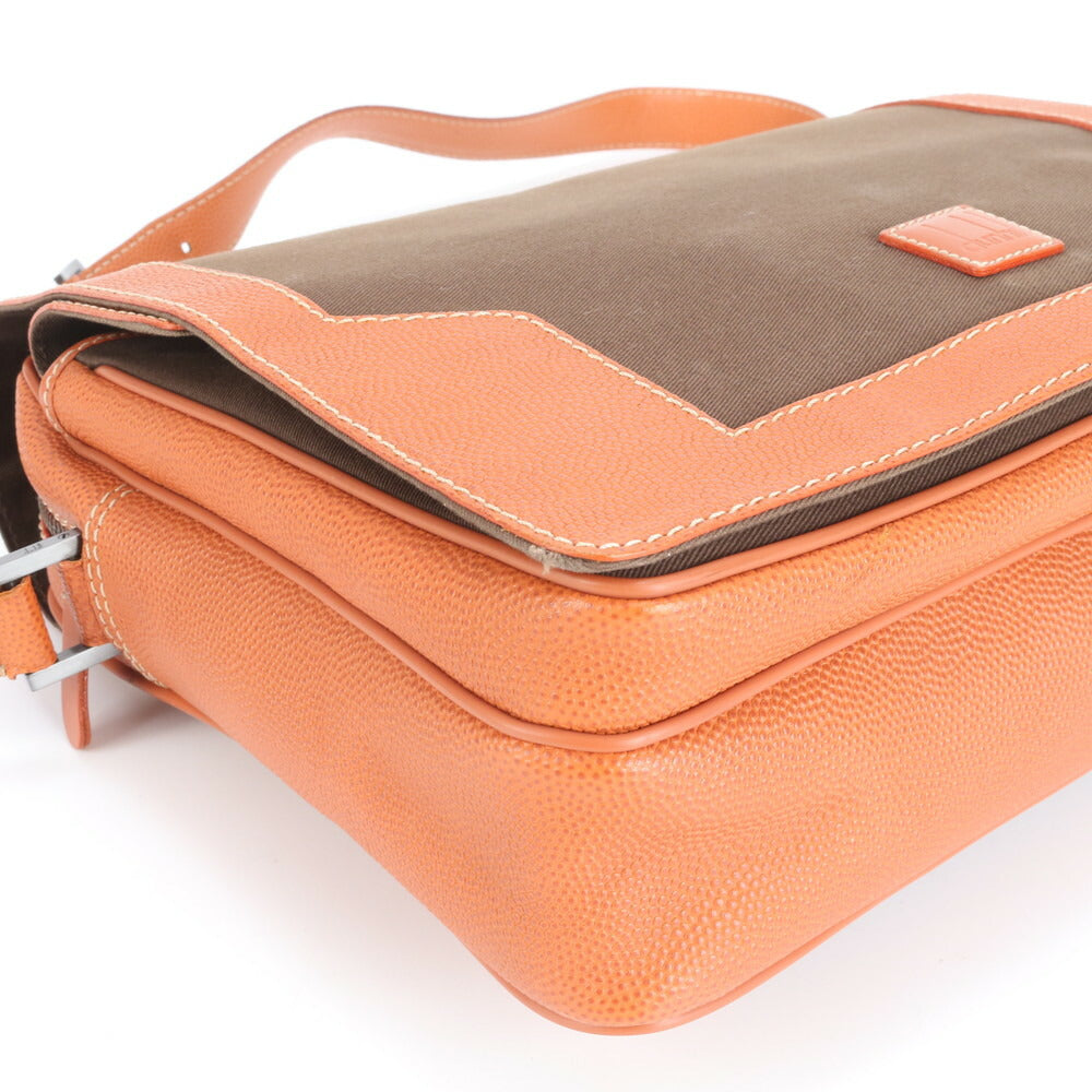 極美品 ダンヒル レザー ショルダーバッグ 斜め掛け メッセンジャー ビジネス 通勤 トート ブラウン 茶色 A4 メンズ EUE CV19-4