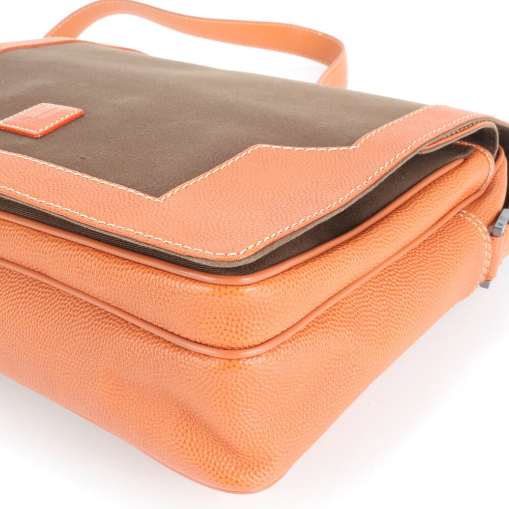 極美品 ダンヒル レザー ショルダーバッグ 斜め掛け メッセンジャー ビジネス 通勤 トート ブラウン 茶色 A4 メンズ EUE CV19-4