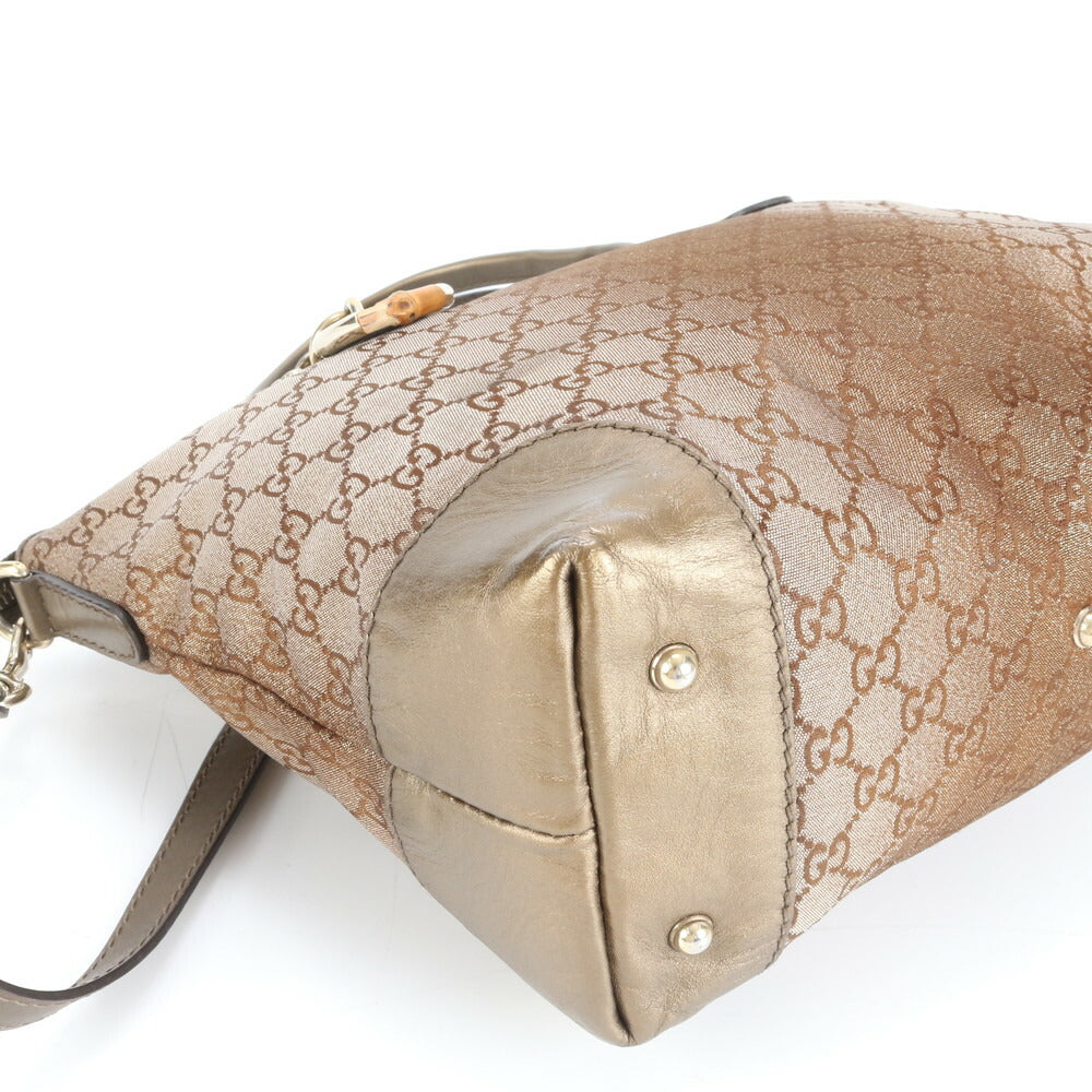 美品 グッチ GG キャンバス ハートビット 269957 レザー 2WAY トート バッグ 斜め掛け ショルダー ハンド A4 レディース EUE CV20-8