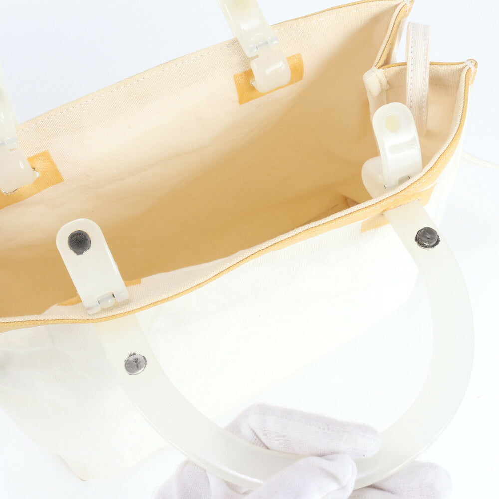 美品 ジルサンダー ポーチ付 キャンバス トート バッグ 肩掛け ショルダー ハンド A4 ベージュ レディース EEE CV23-9