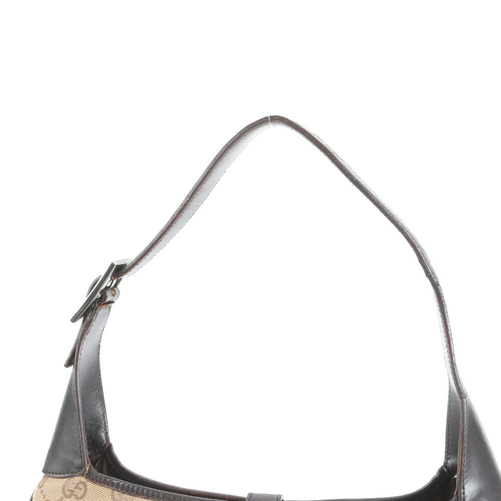 美品 グッチ GG キャンバス シェリー ライン ジャッキー 001 3306 レザー ショルダーバッグ 肩掛け トート レディース ERE CV34-2