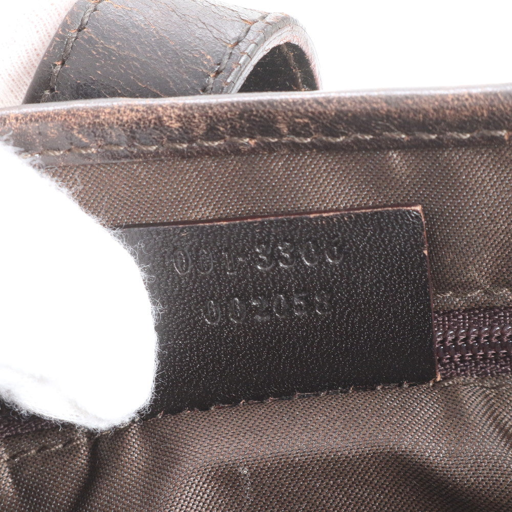 美品 グッチ GG キャンバス シェリー ライン ジャッキー 001 3306 レザー ショルダーバッグ 肩掛け トート レディース ERE CV34-2