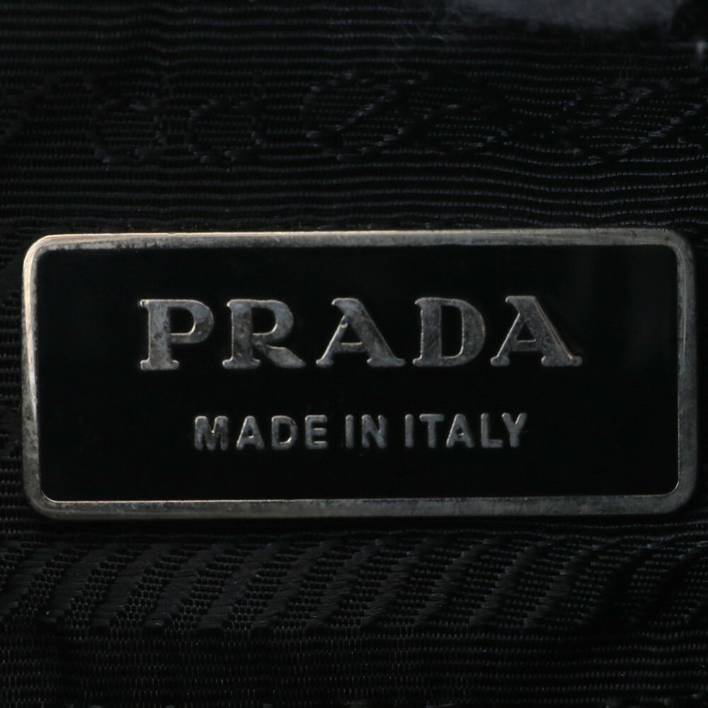 美品 プラダ ギャランティカード付 テスート ナイロン 三角ロゴ BT8994 レザー ショルダーバッグ 斜め掛け 黒 メンズ RUE CV24-7